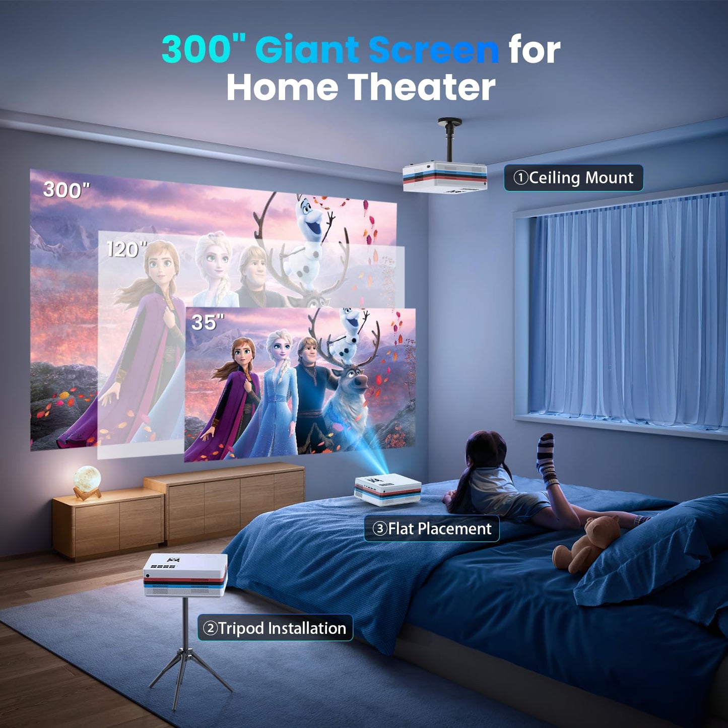 JMGO N1S Ultra 4K Laser Projector – 2800 ISO Lumens, Netflix, HDR10, Dolby Audio, 360° Auto Correction