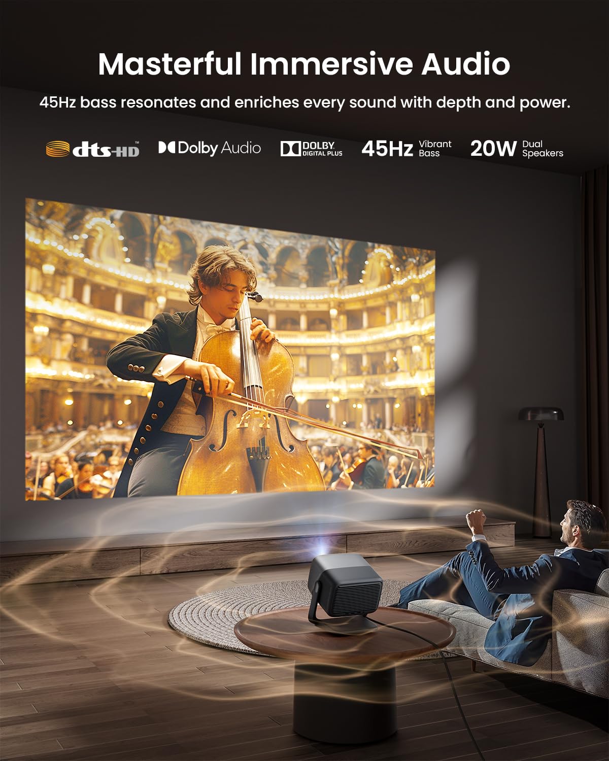 JMGO N1S Ultra 4K Laser Projector – 2800 ISO Lumens, Netflix, HDR10, Dolby Audio, 360° Auto Correction