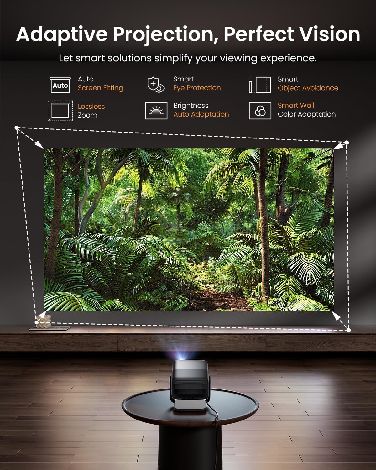 JMGO N1S Pro 4K Laser Projector – 2250 ISO Lumens, Netflix, HDR10, Dolby Audio, 360° Auto Focus